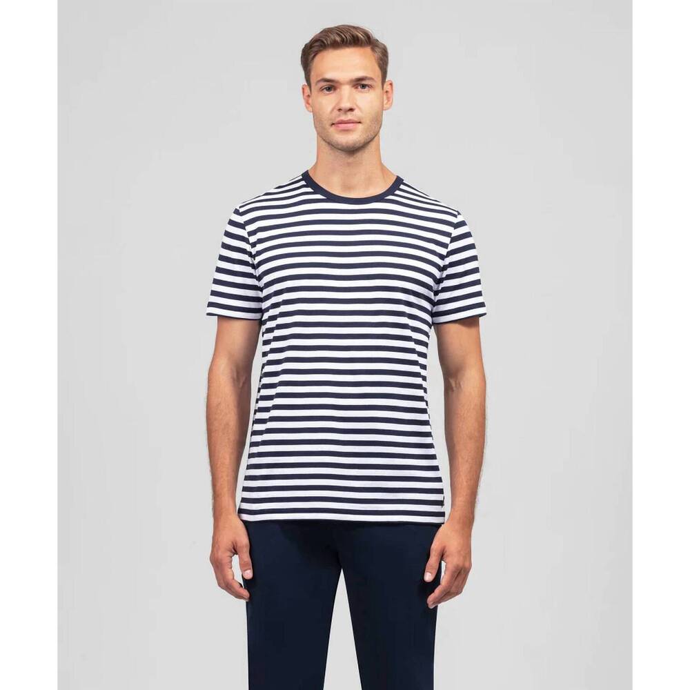 NEW RON DORFF short sleeve t-shirt eyelet edition in navy white